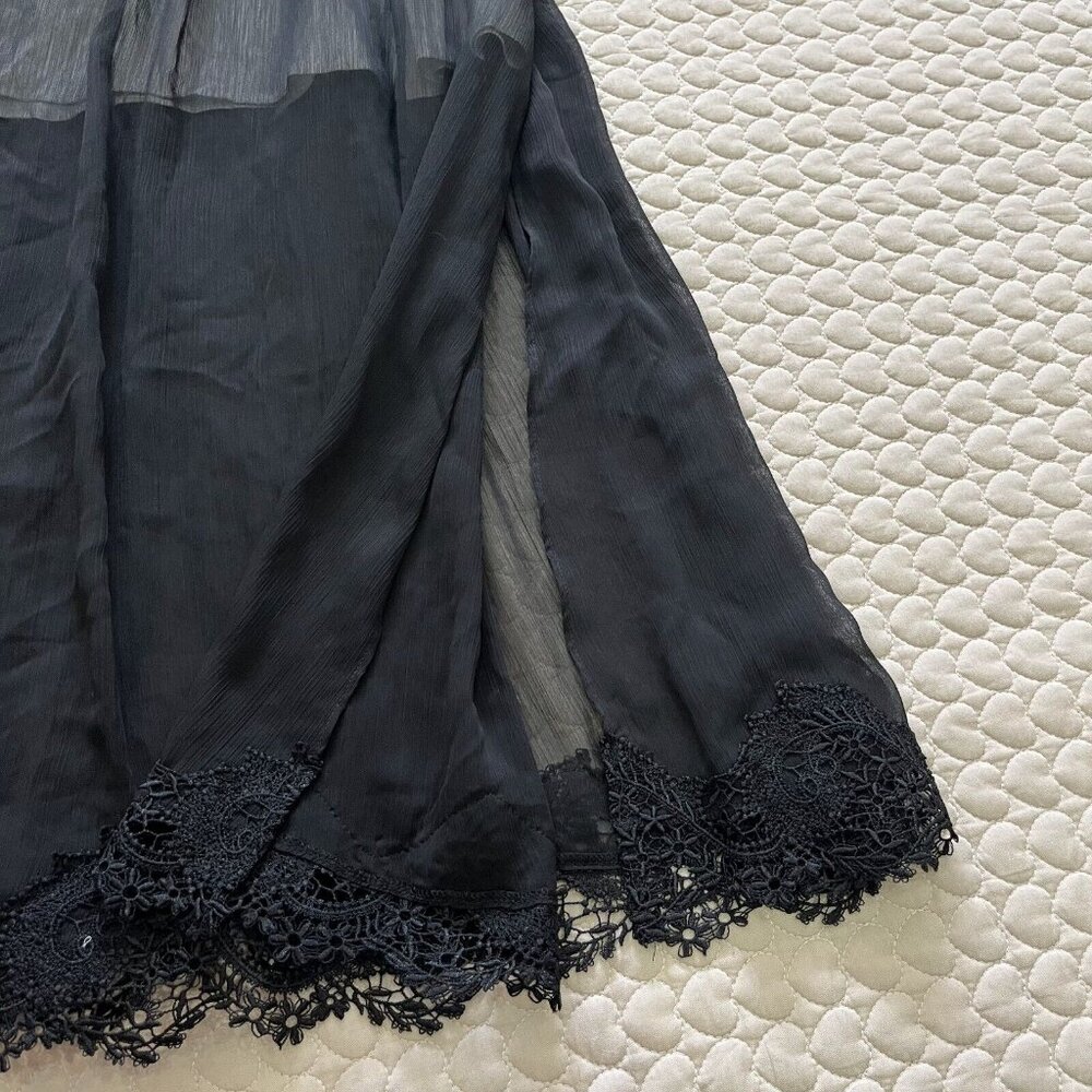 $419 NWT ALLSAINTS Sara Lace Midi Black Dress Size 8 - Picture 13 of 14